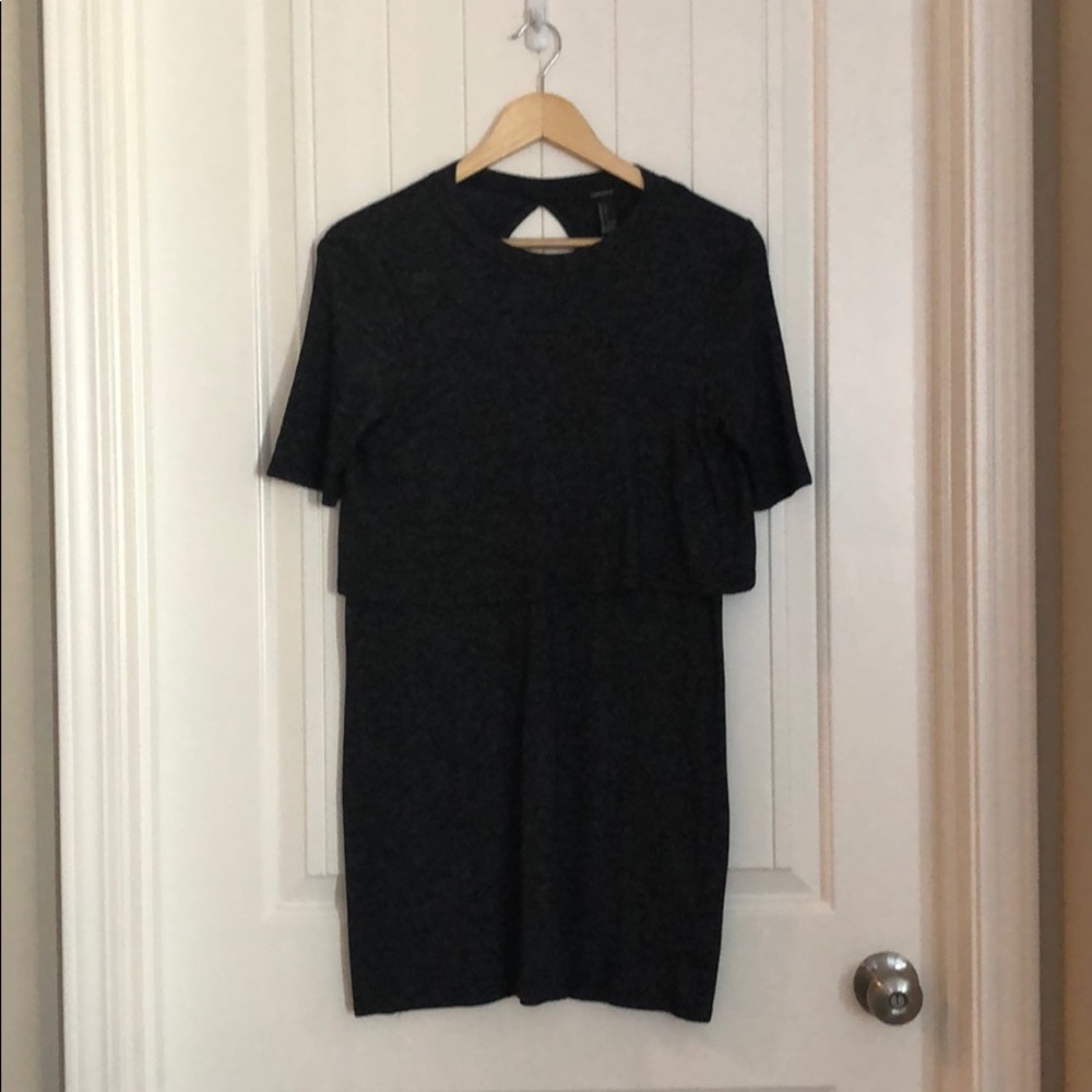 Speckled black Open back dress